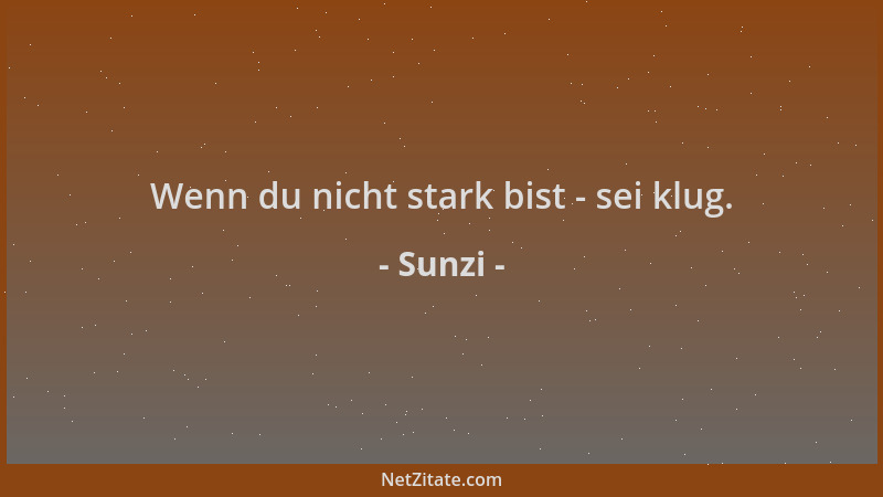 Sunzi - Wenn du nicht stark bist - sei klug....