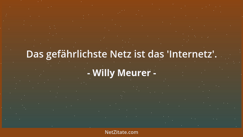 Willy Meurer - Das gefährlichste Netz ist das  'Internetz '....
