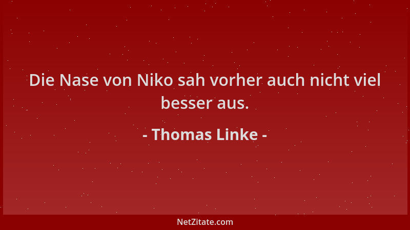 Thomas Linke - Die Nase von Niko sah vorher auch nicht viel besser aus....