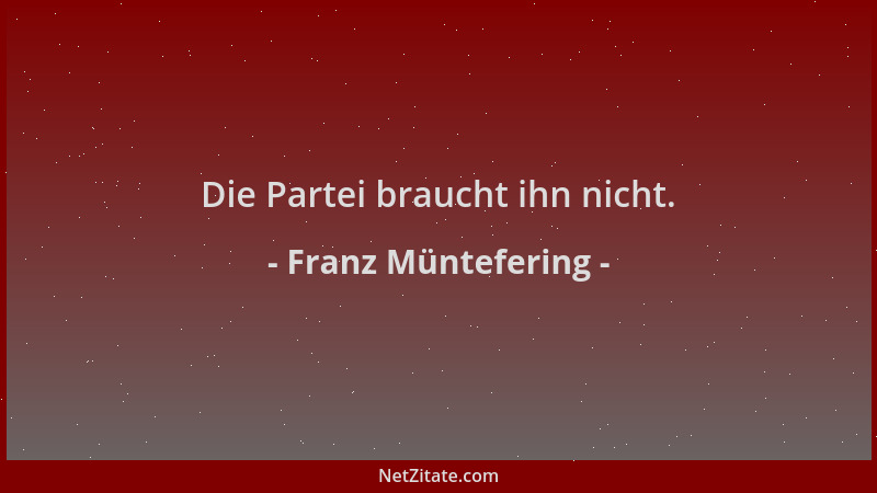 Franz Müntefering - Die Partei braucht ihn nicht....