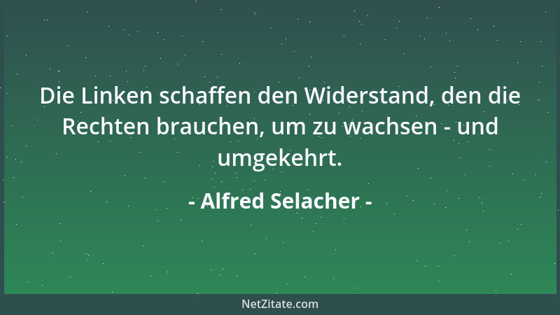 Alfred Selacher - Die Linken schaffen den Widerstand, den die Rechten brauchen, um zu wachsen - und umgekehrt....