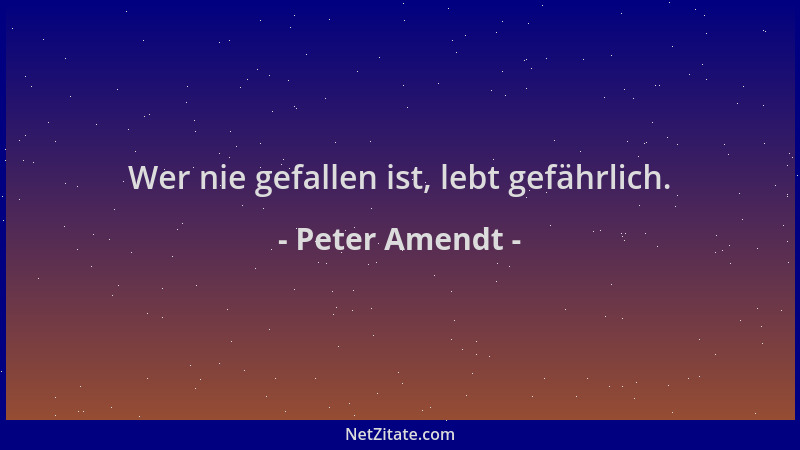 Peter Amendt - Wer nie gefallen ist, lebt gefährlich....