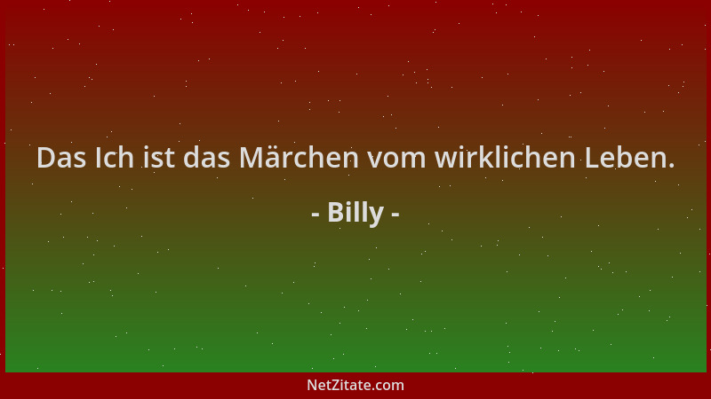 Billy - Das Ich ist das Märchen vom wirklichen Leben....