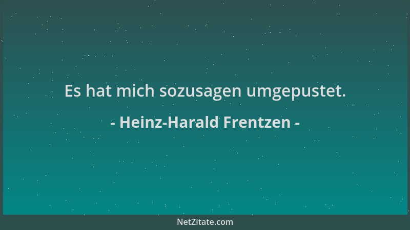 Heinz-Harald Frentzen - Es hat mich sozusagen umgepustet....
