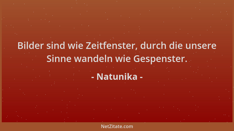 Natunika - Bilder sind wie Zeitfenster, durch die unsere Sinne wandeln wie Gespenster....