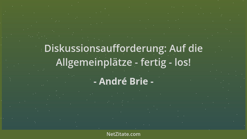 André Brie - Diskussionsaufforderung: Auf die Allgemeinplätze - fertig - los!...