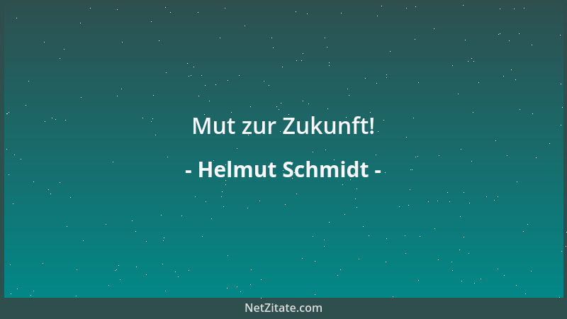 Helmut Schmidt - Mut zur Zukunft!...