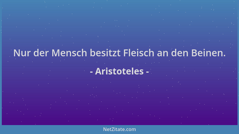 Aristoteles - Nur der Mensch besitzt Fleisch an den Beinen....