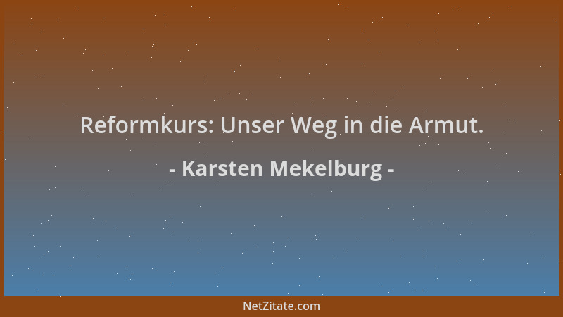 Karsten Mekelburg - Reformkurs: Unser Weg in die Armut....