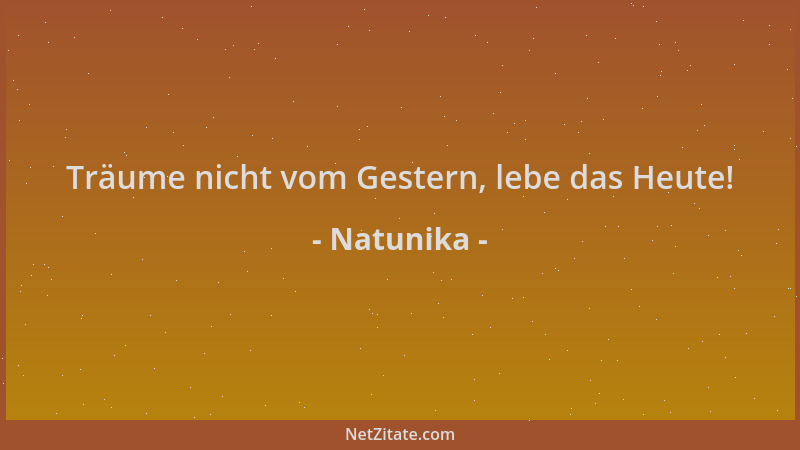 Natunika - Träume nicht vom Gestern, lebe das Heute!...