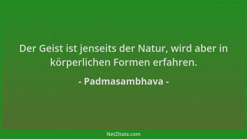 Padmasambhava - Der Geist ist jenseits der Natur, wird aber in körperlichen Formen erfahren....