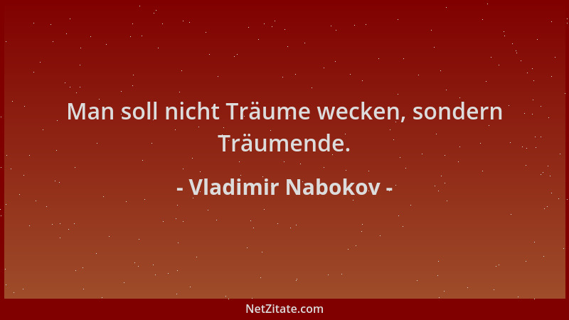 Vladimir Nabokov - Man soll nicht Träume wecken, sondern Träumende....