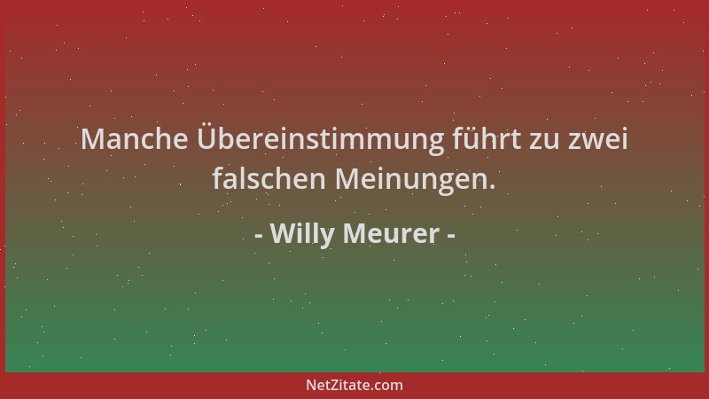 Willy Meurer - Manche Übereinstimmung führt zu zwei falschen Meinungen....