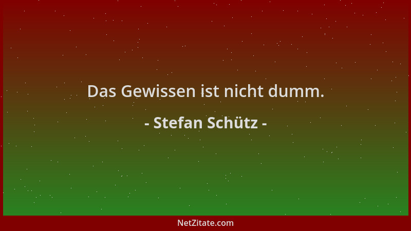 Stefan Schütz - Das Gewissen ist nicht dumm....