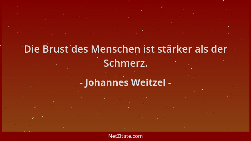 Johannes Weitzel - Die Brust des Menschen ist stärker als der Schmerz....