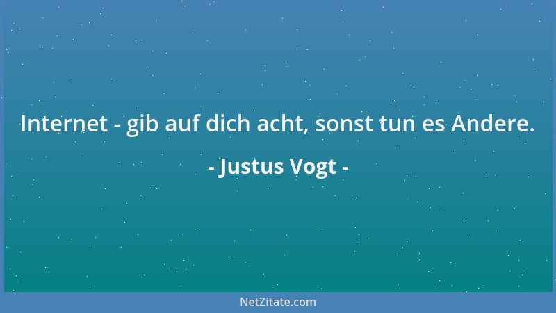 Justus Vogt - Internet - gib auf dich acht, sonst tun es Andere....
