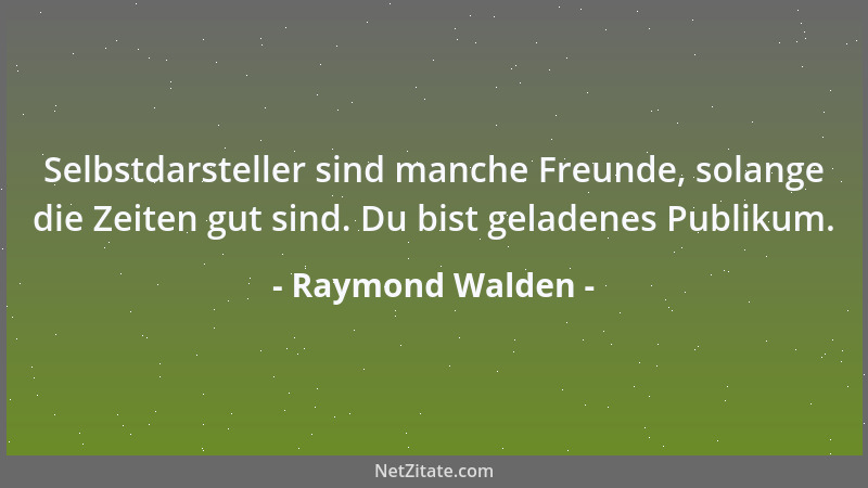 Raymond Walden - Wo Sach- und Fachverstand zu Hause sind, wird es verbindlich und gemütlich. Ganzheitliche Schwafelei kühlt...