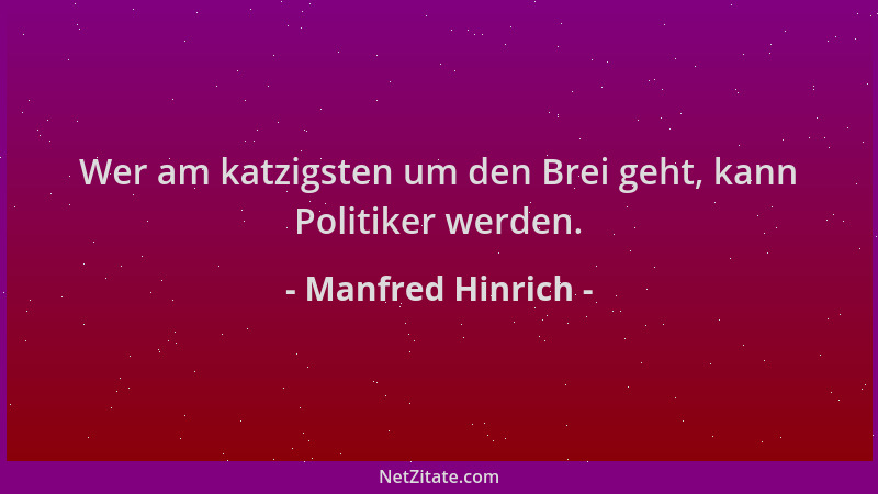 Manfred Hinrich - Wer am katzigsten um den Brei geht, kann Politiker werden....