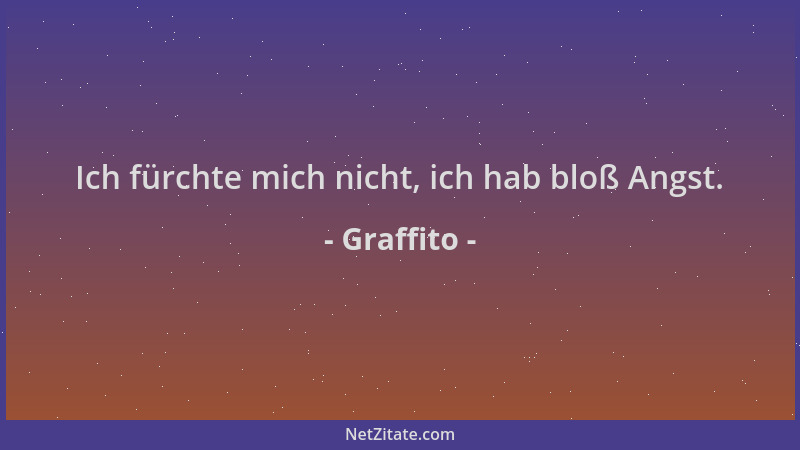 Graffito - Ich fürchte mich nicht, ich hab bloß Angst....