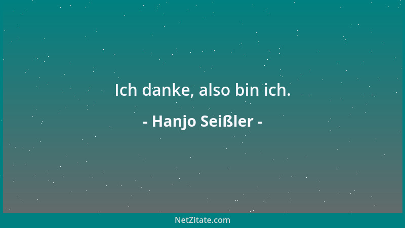 Hanjo Seißler - Ich danke, also bin ich....
