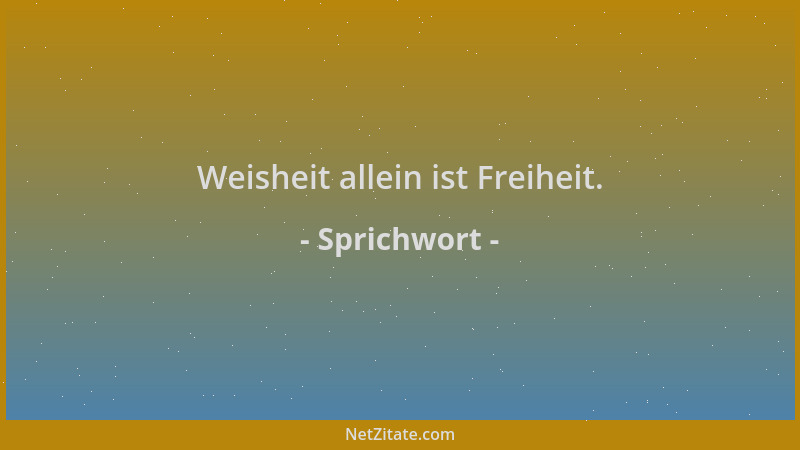 Sprichwort - Weisheit allein ist Freiheit....