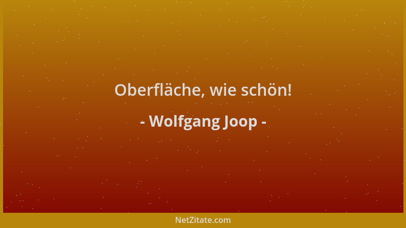 Wolfgang Joop - Oberfläche, wie schön!...