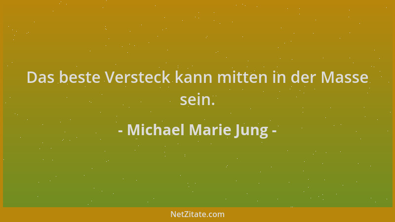 Michael Marie Jung - Das beste Versteck kann mitten in der Masse sein....