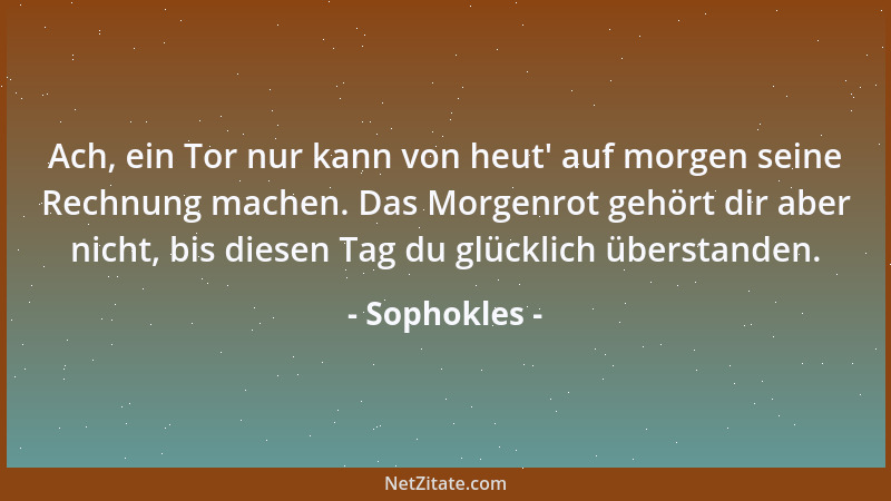 Sophokles - Es ist den Menschen allen eins gemeinsam: fehlzugehen....