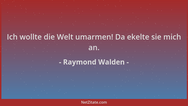 Raymond Walden - Ich wollte die Welt umarmen! Da ekelte sie mich an....