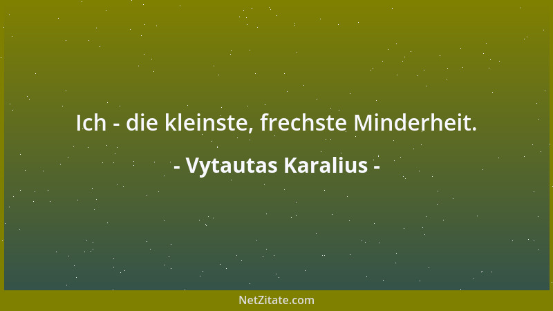 Vytautas Karalius - Ich - die kleinste, frechste Minderheit....