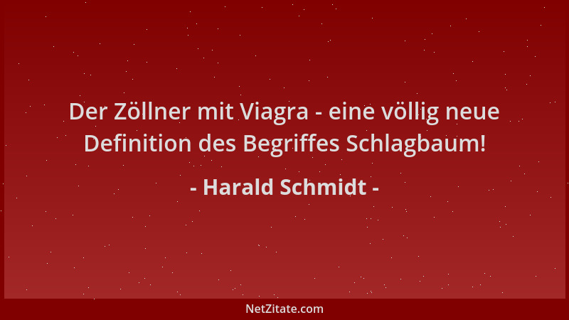 Harald Schmidt - Der Zöllner mit Viagra - eine völlig neue Definition des Begriffes Schlagbaum!...