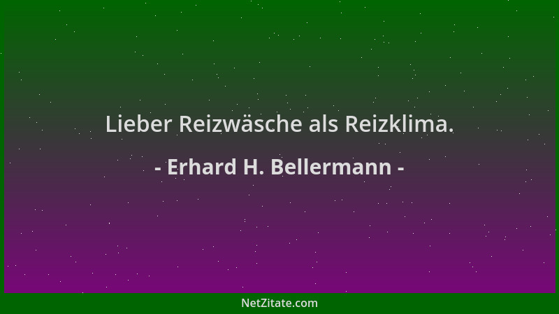 Erhard H. Bellermann - Lieber Reizwäsche als Reizklima....