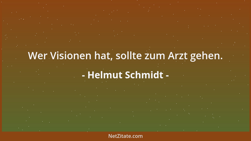 Helmut Schmidt - Wer Visionen hat, sollte zum Arzt gehen....