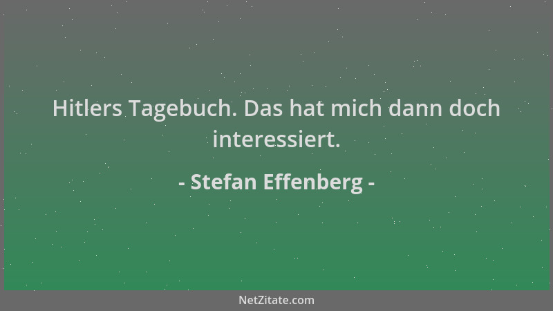 Stefan Effenberg - Hitlers Tagebuch. Das hat mich dann doch interessiert....