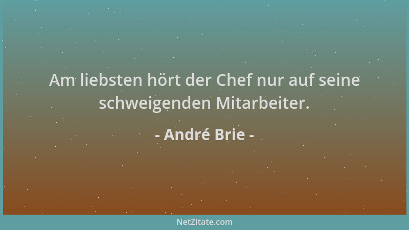 André Brie - Am liebsten hört der Chef nur auf seine schweigenden Mitarbeiter....