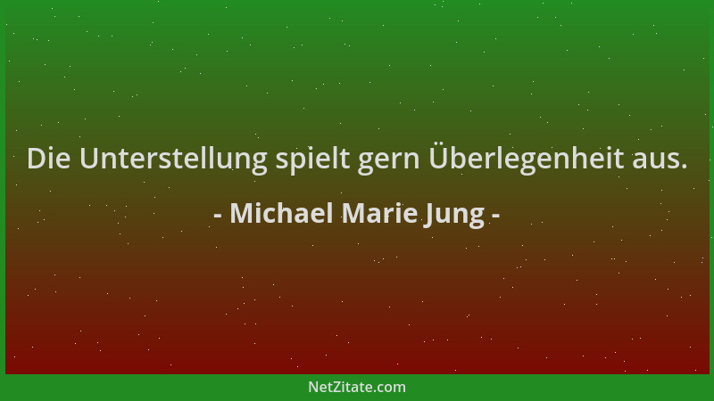 Michael Marie Jung - Die Unterstellung spielt gern Überlegenheit aus....