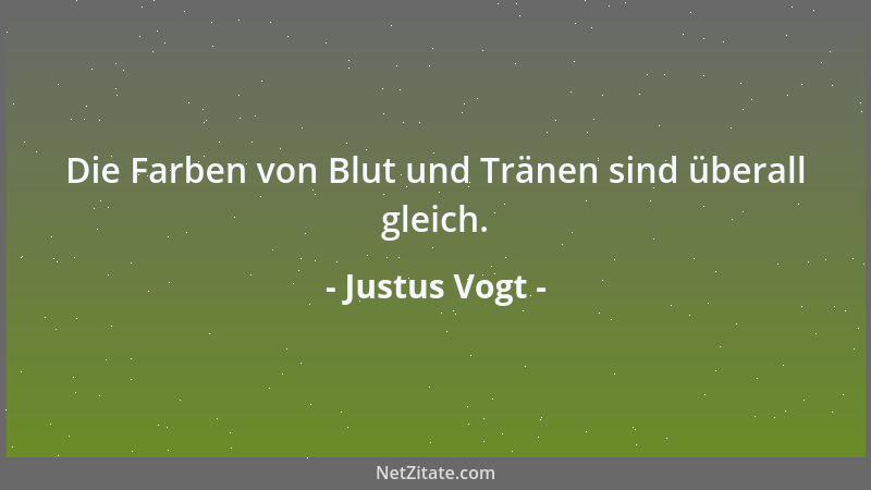 Justus Vogt - Die Farben von Blut und Tränen sind überall gleich....