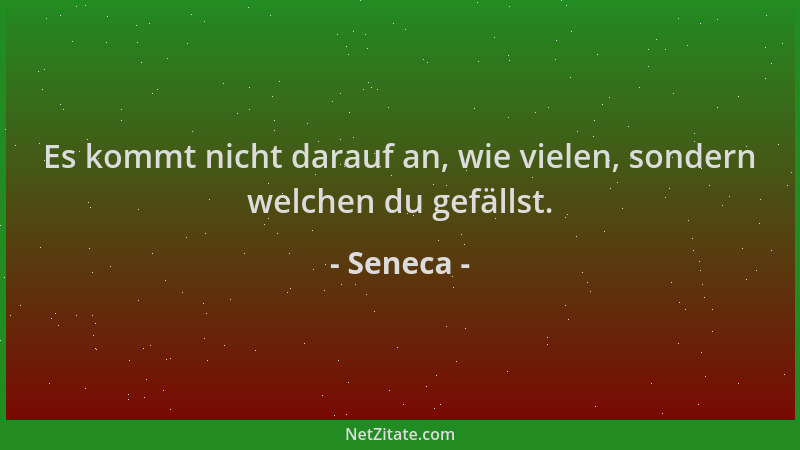 Seneca - Es kommt nicht darauf an, wie vielen, sondern welchen du gefällst....