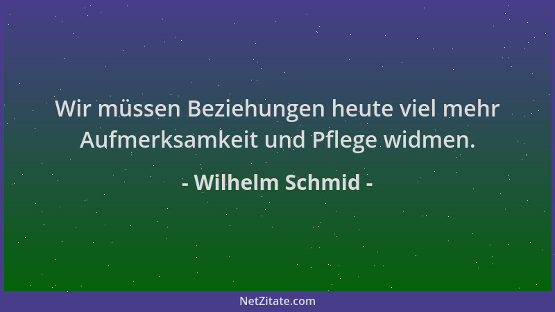 Wilhelm Schmid - Wir müssen Beziehungen heute viel mehr Aufmerksamkeit und Pflege widmen....