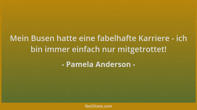 Pamela Anderson - Mein Busen hatte eine fabelhafte Karriere - ich bin immer einfach nur mitgetrottet!...