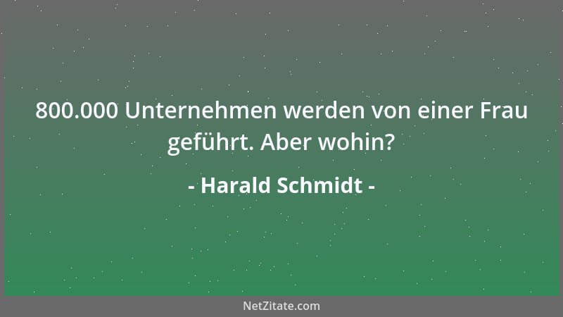 Harald Schmidt - 800.000 Unternehmen werden von einer Frau geführt. Aber wohin?...