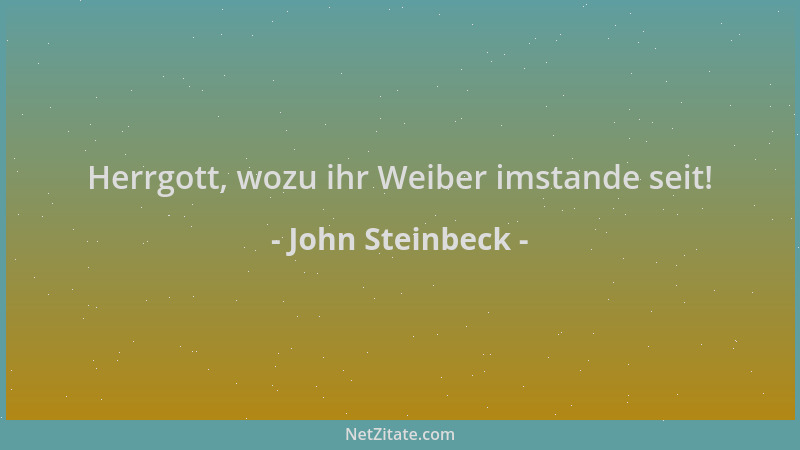 John Steinbeck - Herrgott, wozu ihr Weiber imstande seit!...