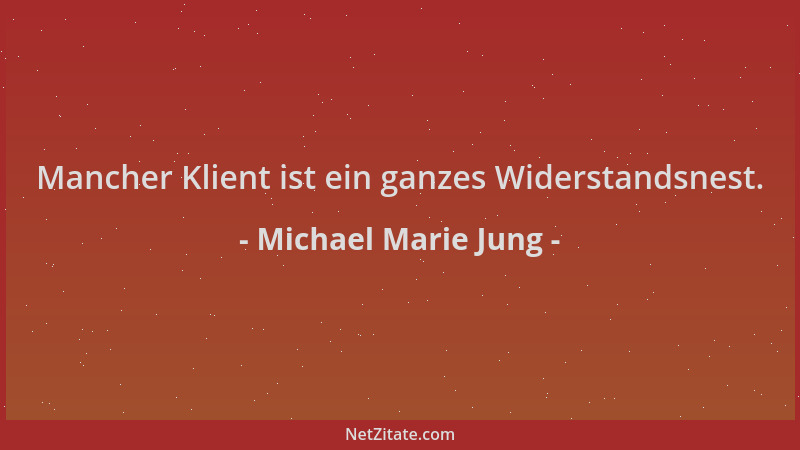 Michael Marie Jung - Mancher Klient ist ein ganzes Widerstandsnest....