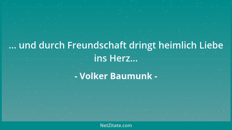 Volker Baumunk - Gibt es so was, daß man einander versteht, sich mag, sich vielleicht wirklich verliebt, aber es nicht wahr...