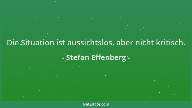 Stefan Effenberg - Die Situation ist aussichtslos, aber nicht kritisch....
