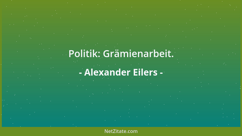 Alexander Eilers - Politik: Grämienarbeit....