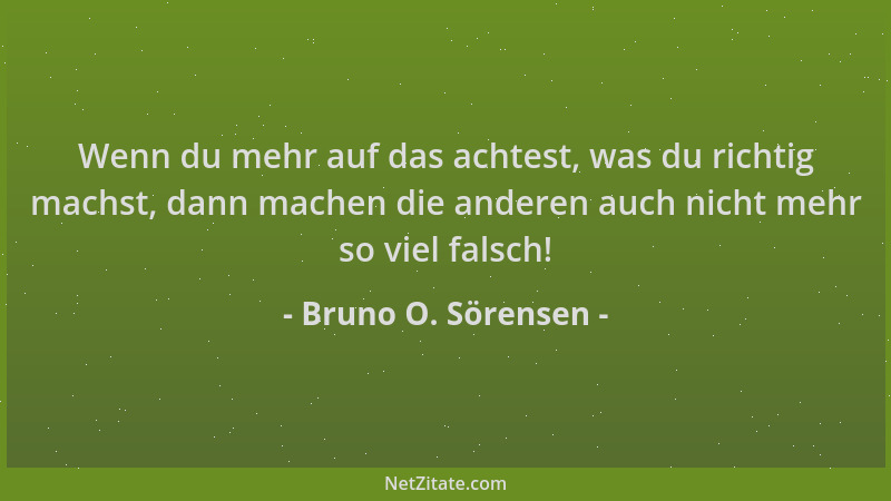 Bruno O. Sörensen - Wenn du mehr auf das achtest, was du richtig machst, dann machen die anderen auch nicht mehr so viel fa...