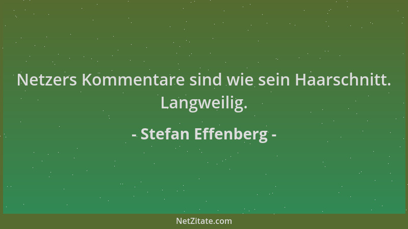 Stefan Effenberg - Netzers Kommentare sind wie sein Haarschnitt. Langweilig....