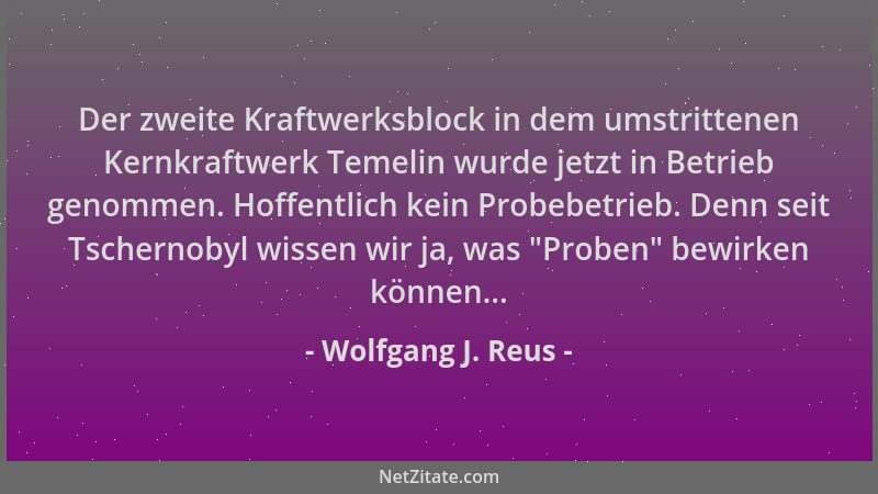 Wolfgang J. Reus - Der zweite Kraftwerksblock in dem umstrittenen Kernkraftwerk Temelin wurde jetzt in Betrieb genommen. Ho...