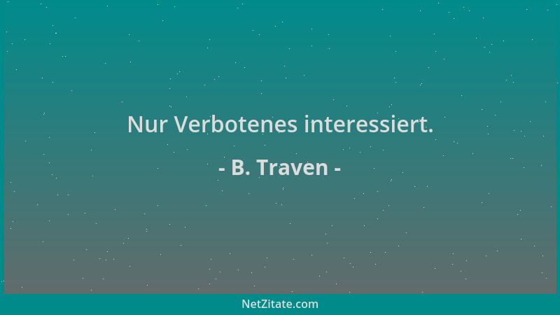 B. Traven - Nur Verbotenes interessiert....